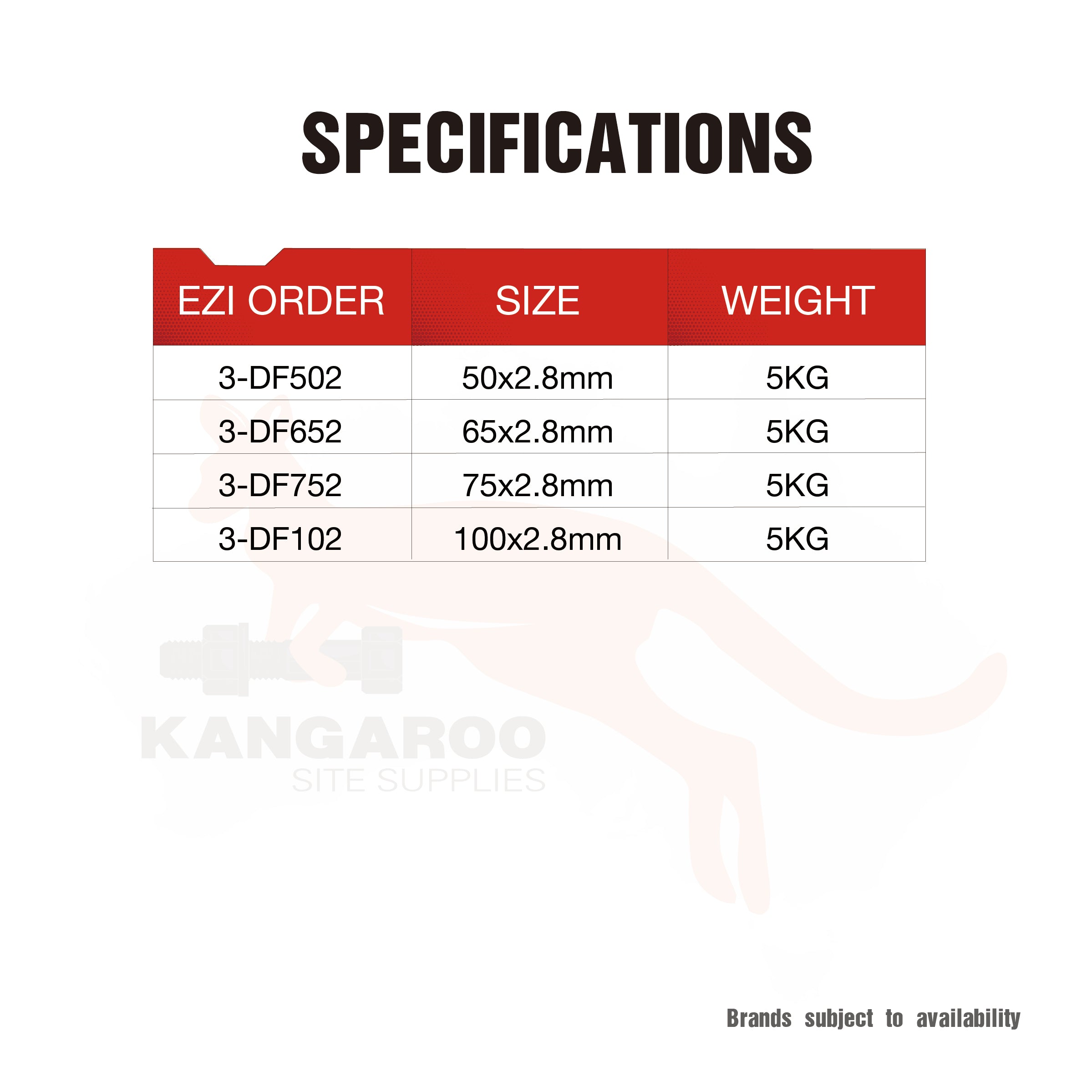 Duplex Formwork Nails Bright Pack 5kg, Multiple Sizes