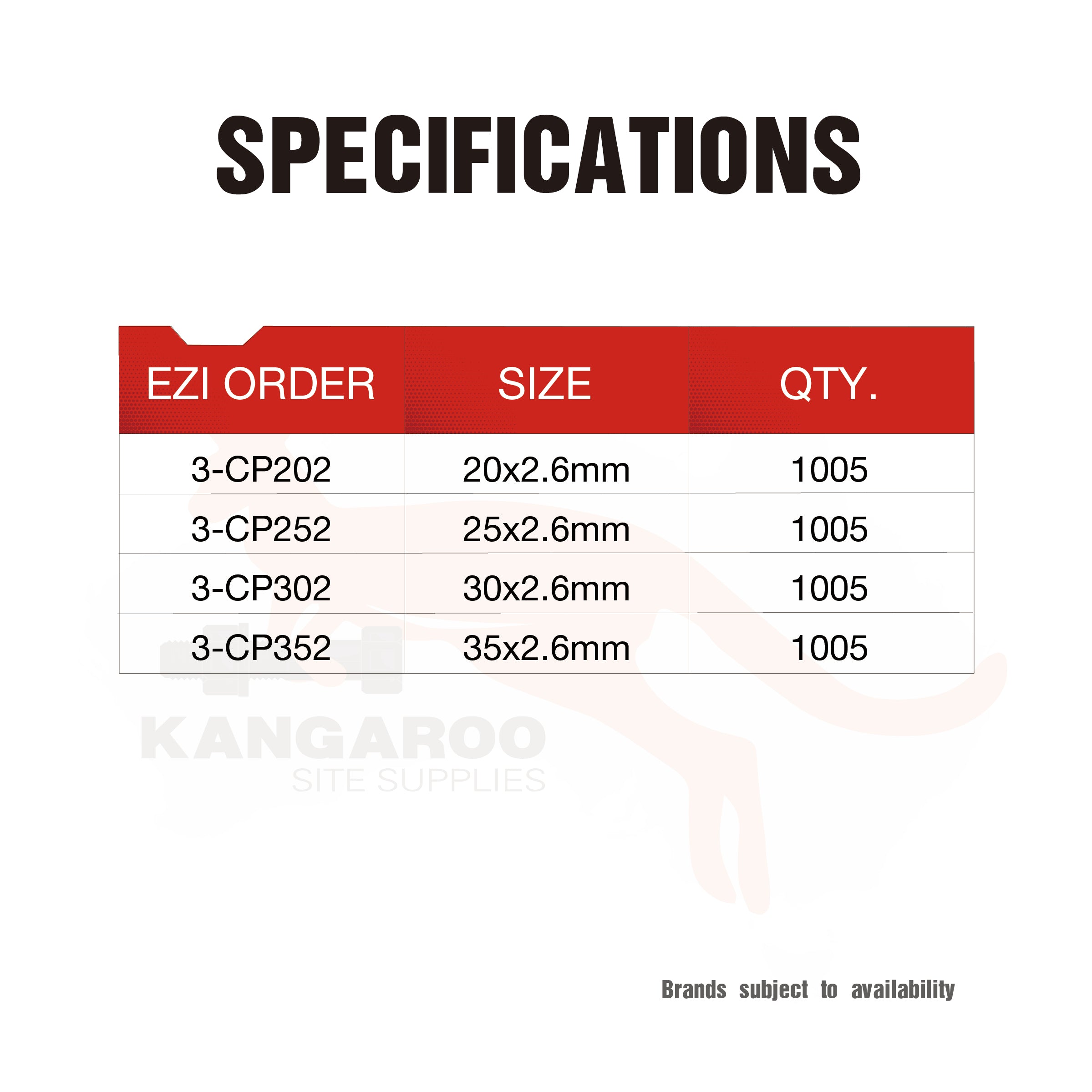 Dewalt Concrete Nailer Pins Collated Std Box1005, Multiple Sizes