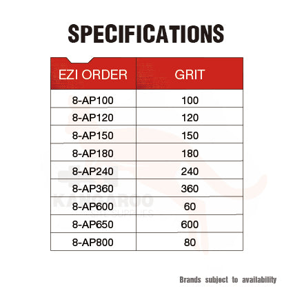 Abrasive Paper Waterproof 230x280mm 50pcs Pack, Multiple Grits