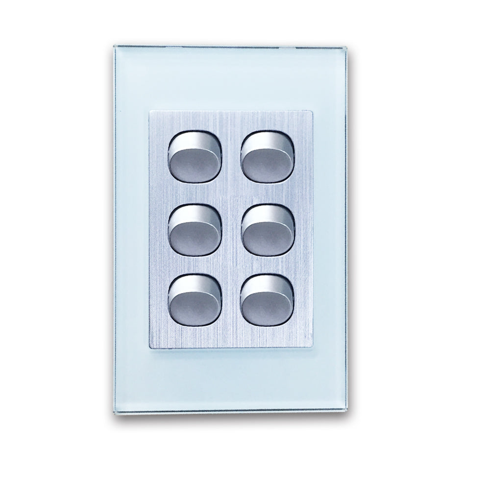 Wall Switch 2 Way & GPO Ocean Blue Glass Frame Multiple Styles