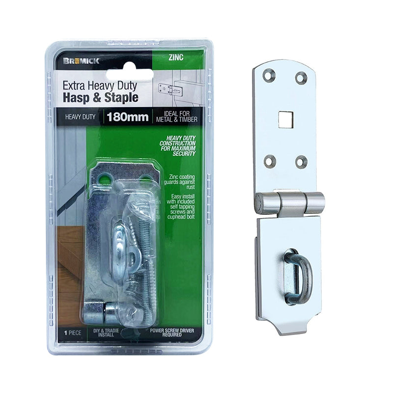 Hasp N Staple H/D Zinc 180mm Cd1