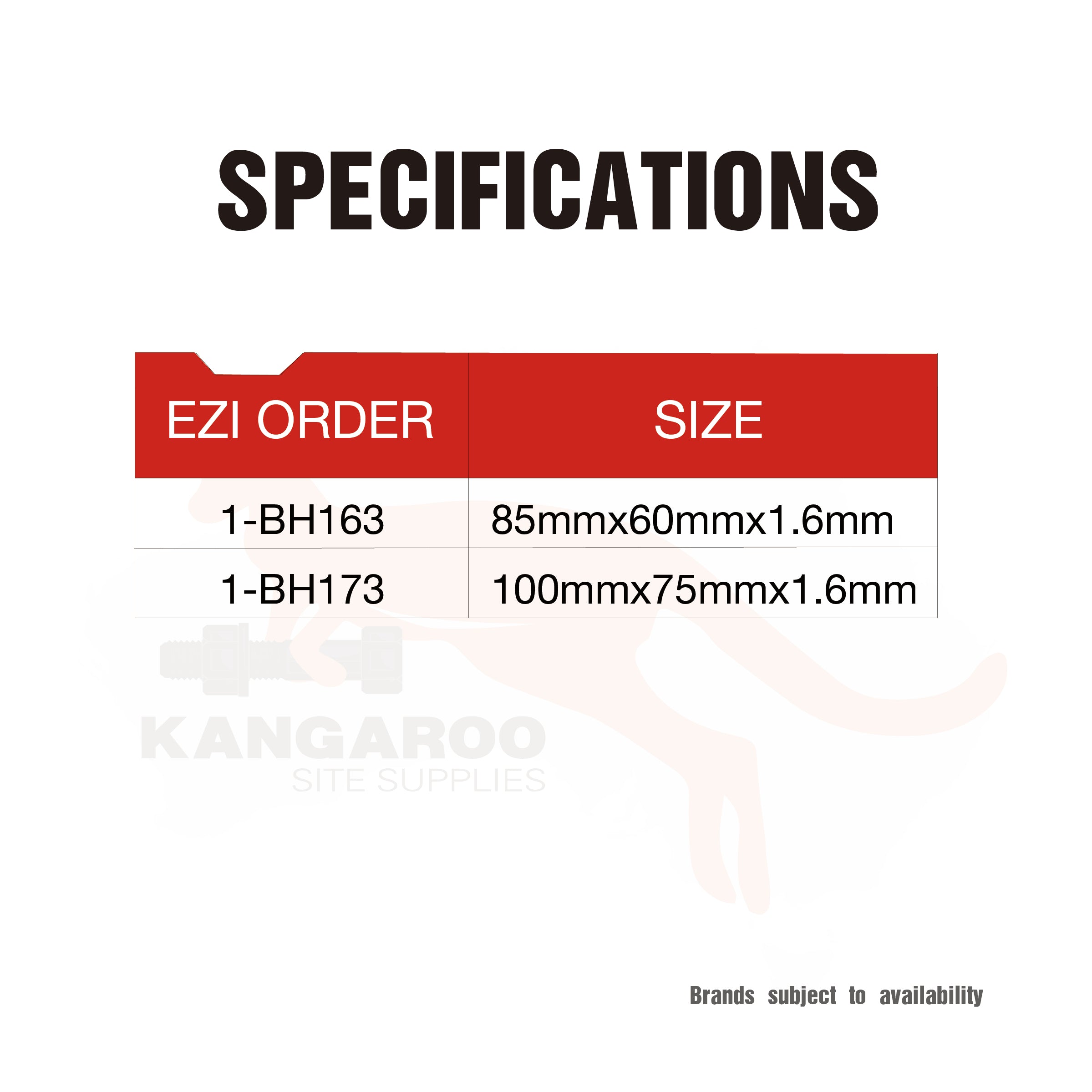 Butt Fp Brass Plated 85x60x1.6mm or 100x75x1.6mm