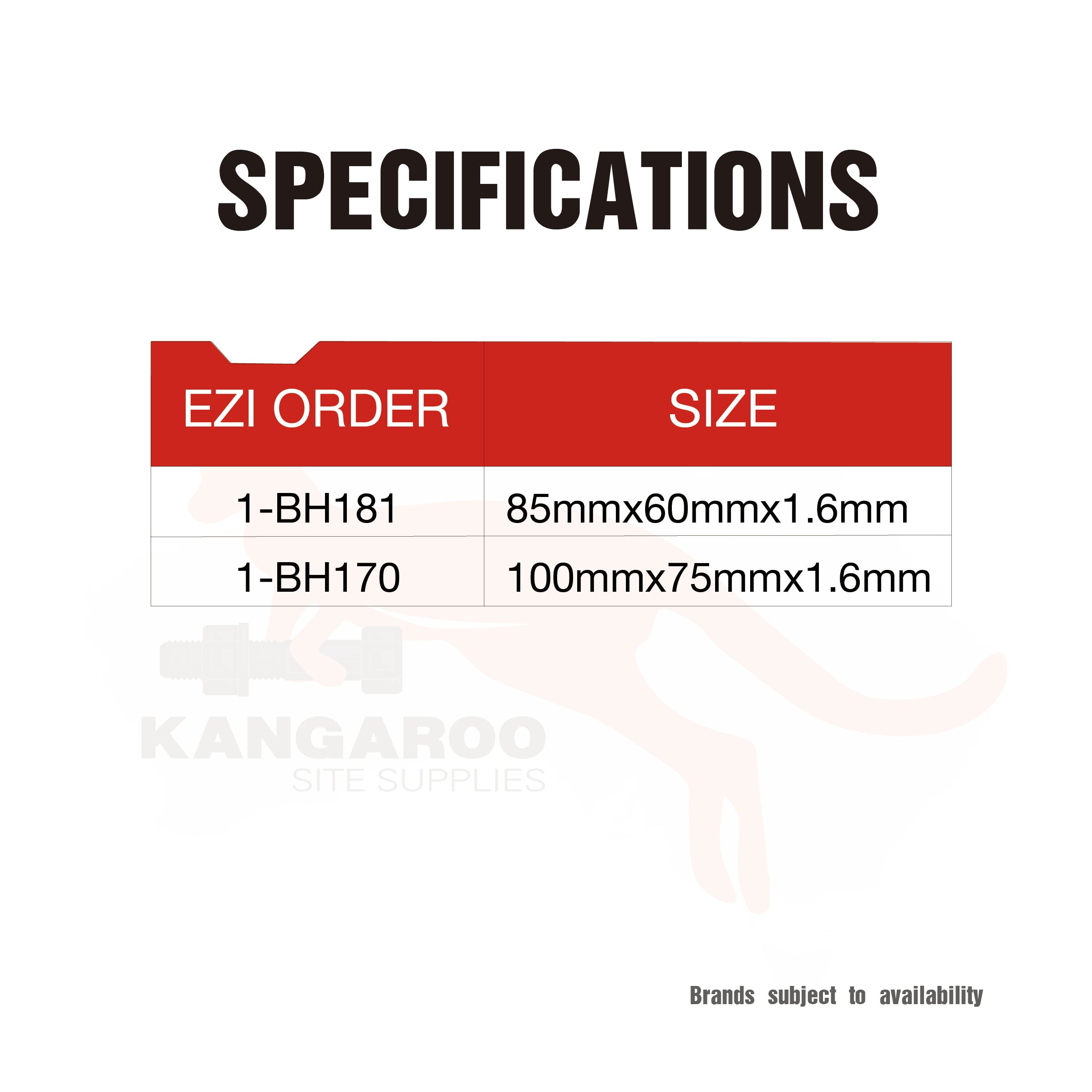 Butt Fp Zinc 85x60x1.6mm or 100x75x1.6mm