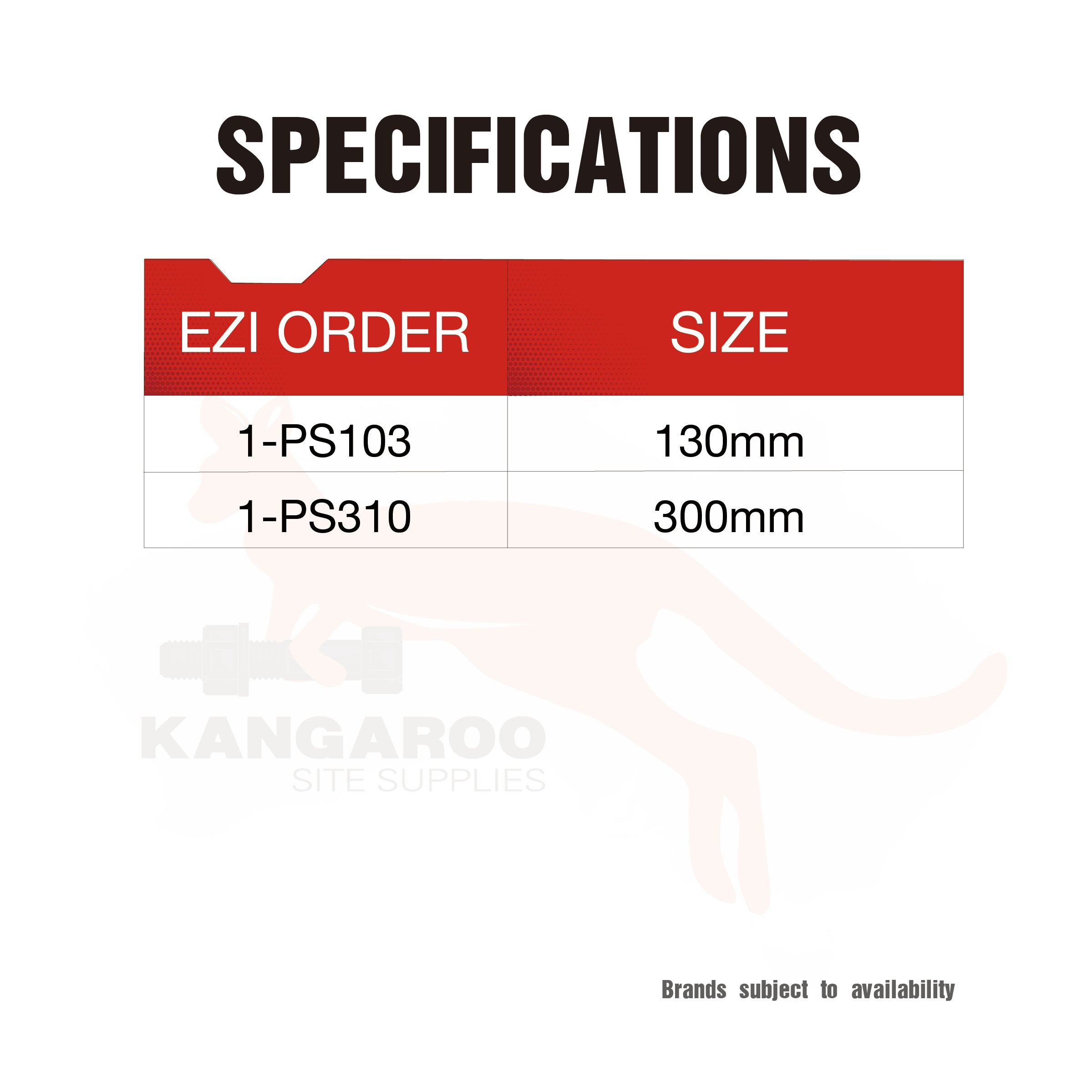 Post Support Galv Pin 130mm or 300mm