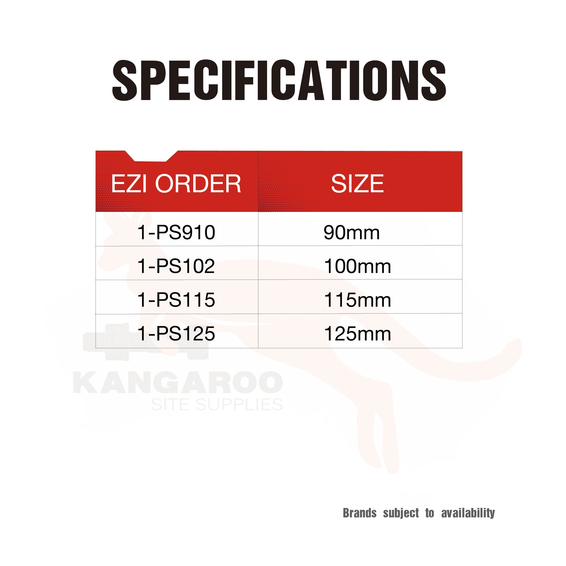 Post Support Galv Bolt Down Adjustable, Multiple Sizes