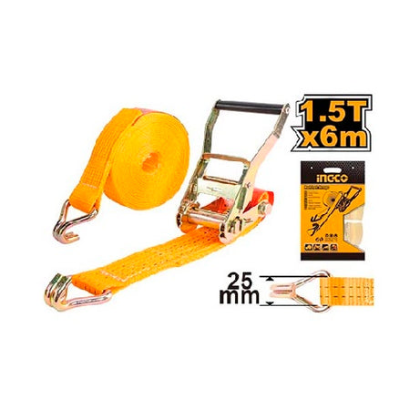 Ratchet Tie Down Strap & Hook, Multiple Sizes