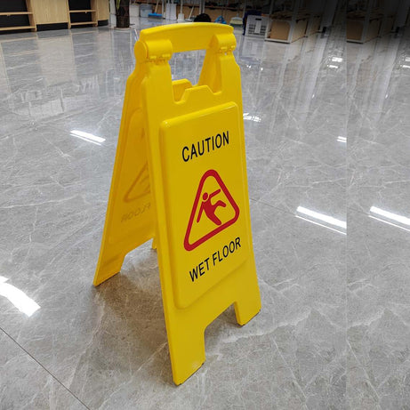 A Frame Warning Sign "Caution Wet Floor" Yellow 610mm