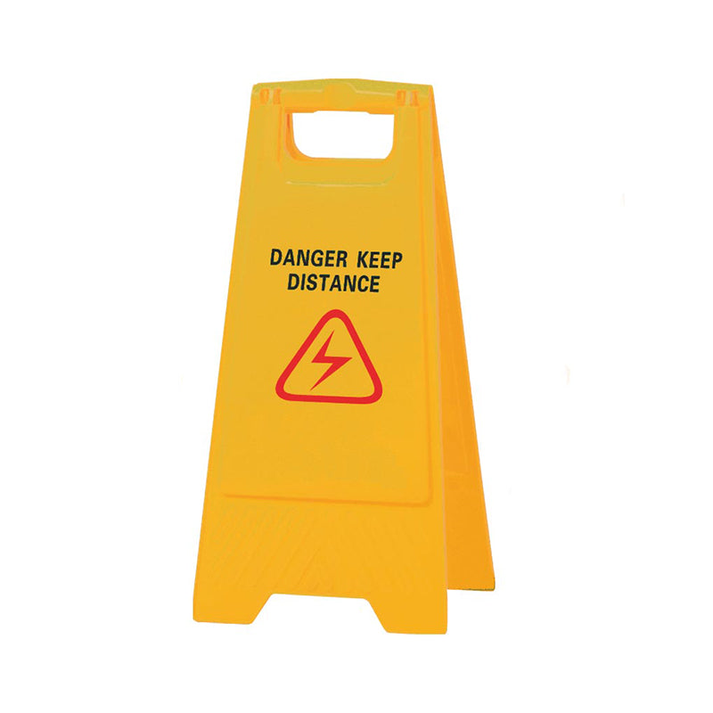 A Frame Warning Sign "Danger Keep Distance" Yellow 610mm