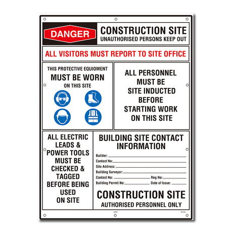 Safety Sign 900x1200mm - Requirements & Contact Information
