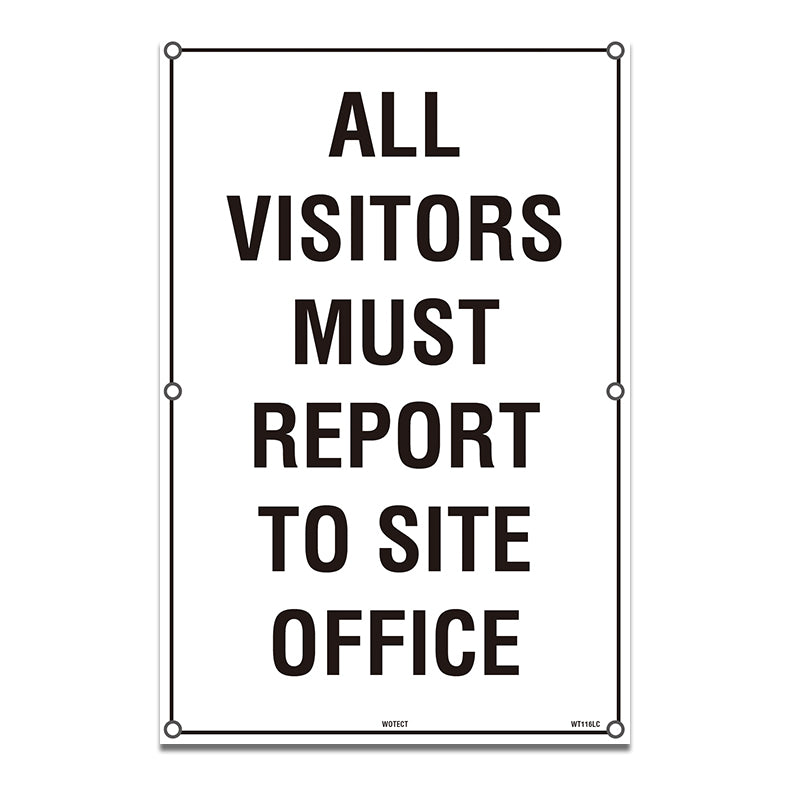 Safety Sign 400x600mm - Visitors Must Report