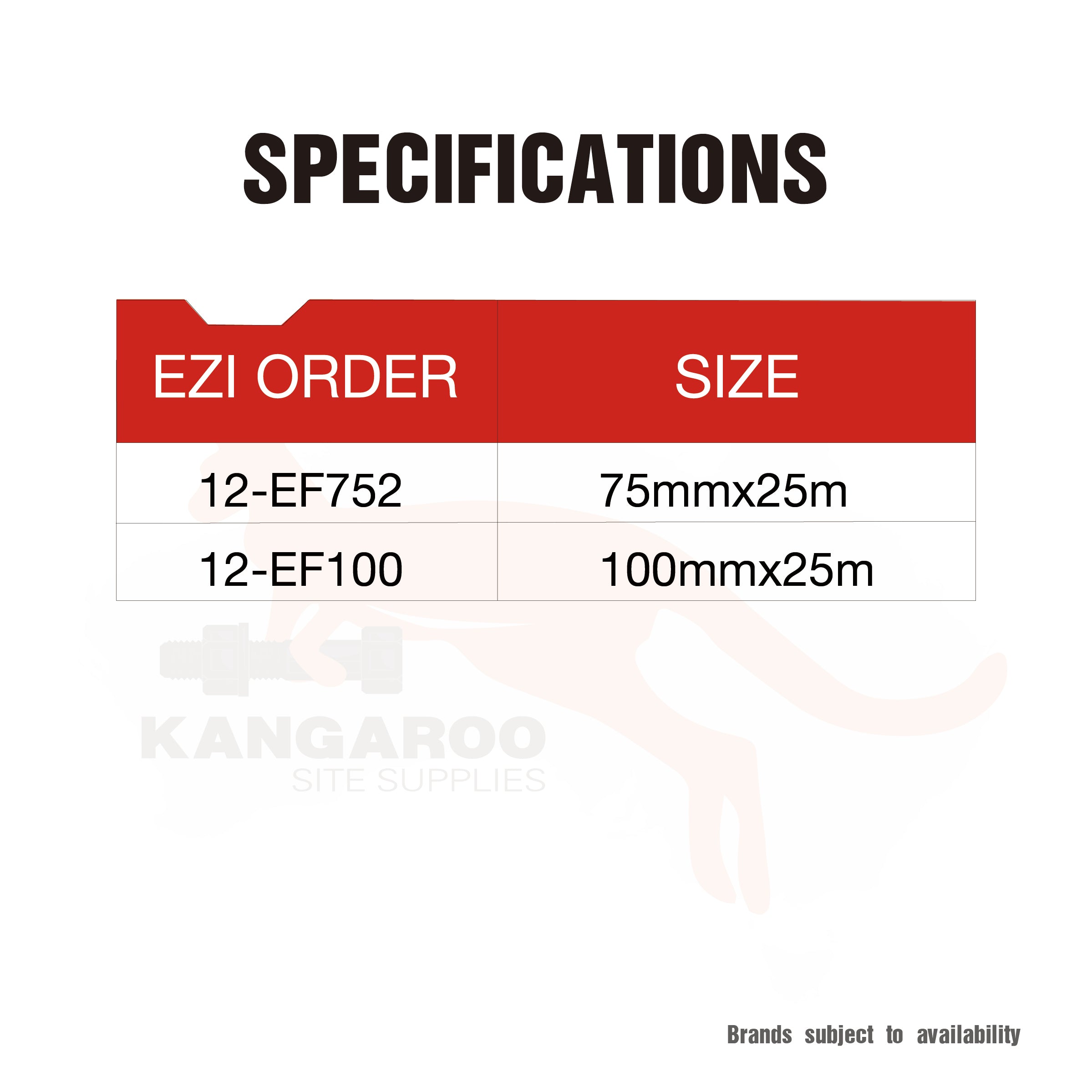 Expansion Joint Foam Filler Adhesive Zipped 75mmx25m, 100mmx25m