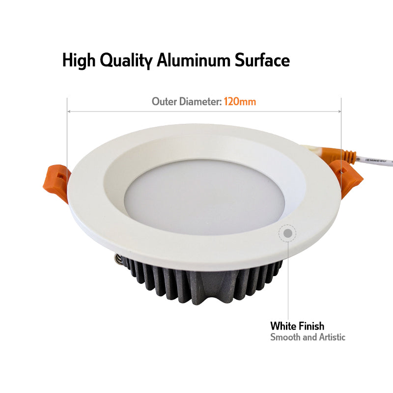 Led Fixed Downlight 9w Dia 120mm Round 3000k