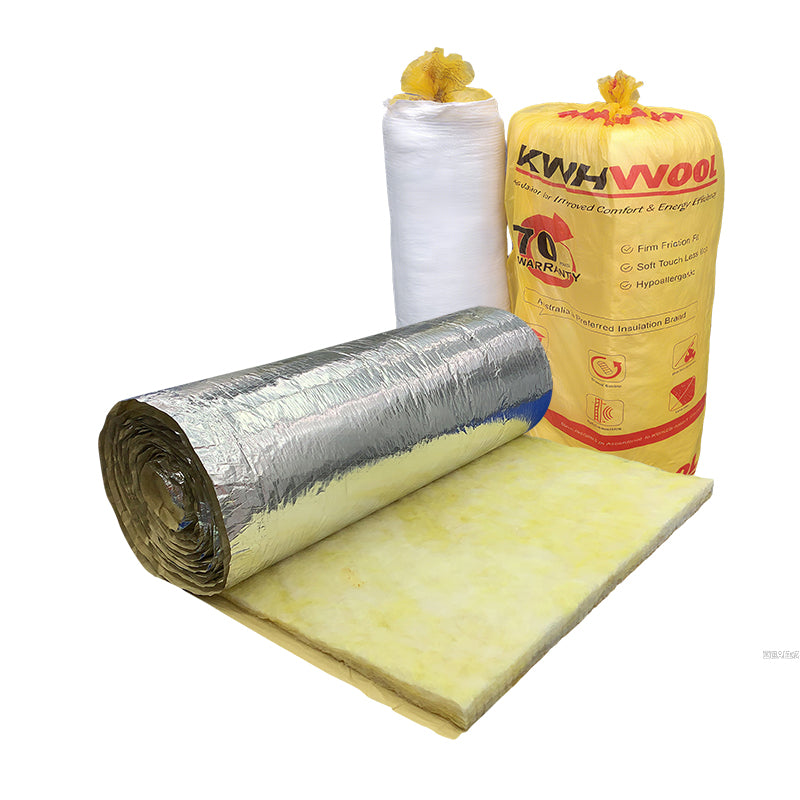 KWHWOOL Glasswool Roofing Insulation Blanket Light Duty Foil R1.3 60mim x 1200mm x 15m 18 Sqm/Pack