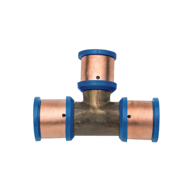 Pex Crimp-On Brass Fittings Tee Reduced Centre As/Nzs 2537, Multiple Sizes