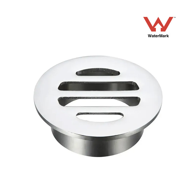 Floor Grate Round Brass CP Suit ID PVC Pipe 50mm, 80mm