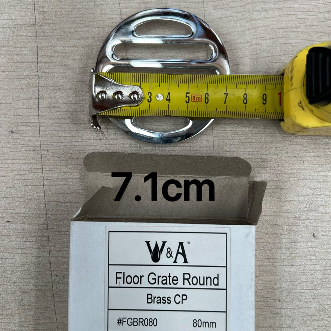 Floor Grate Round Brass CP Suit ID PVC Pipe 50mm, 80mm