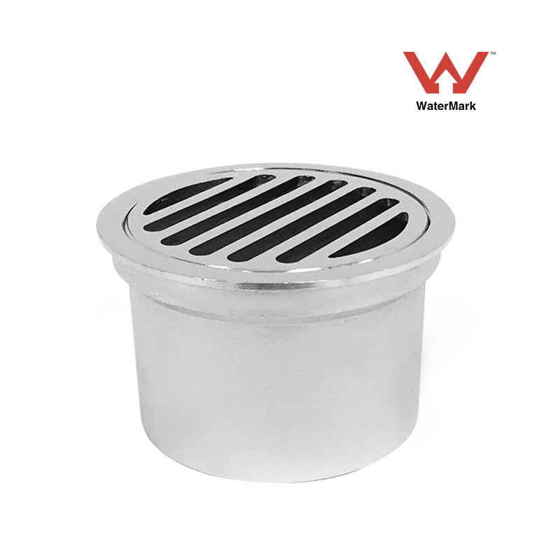 Floor Grate Round Sa Pattern 80mm Brass CP Suit ID PVC Pipe