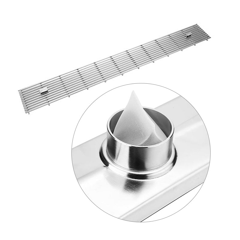 Shower Grate Wedge Wire Grate With Inner Fold Edge Base Rectangle S/S