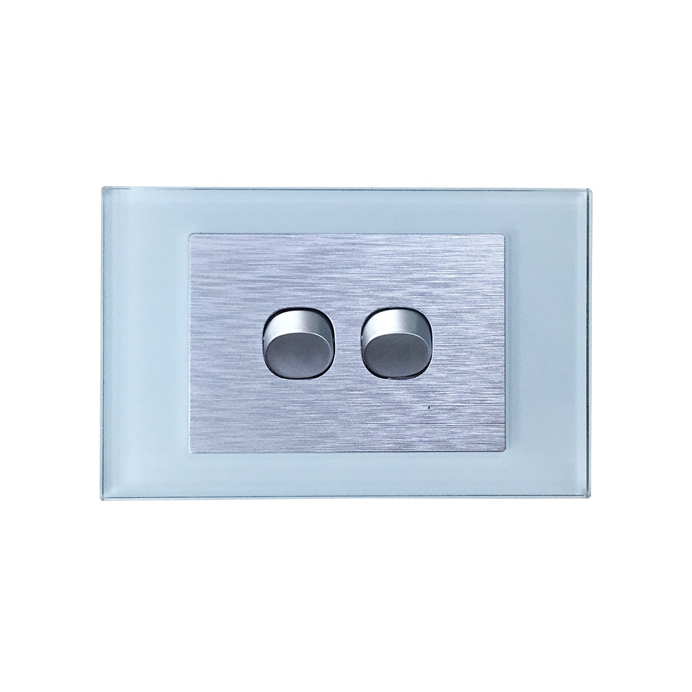 Wall Switch 2 Way & GPO Ocean Blue Glass Frame Multiple Styles