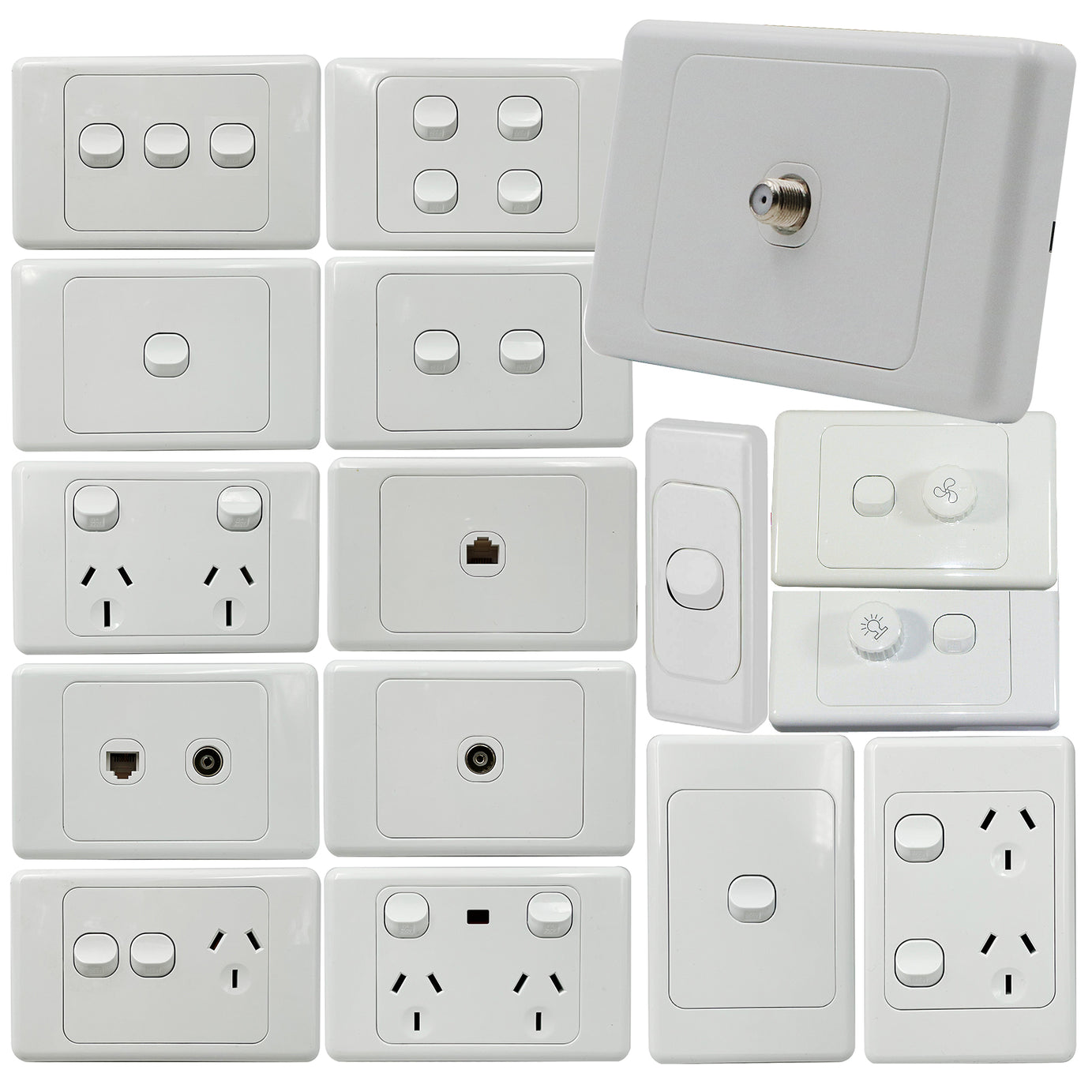 ABS Wall Switch & GPO, Multiple Styles