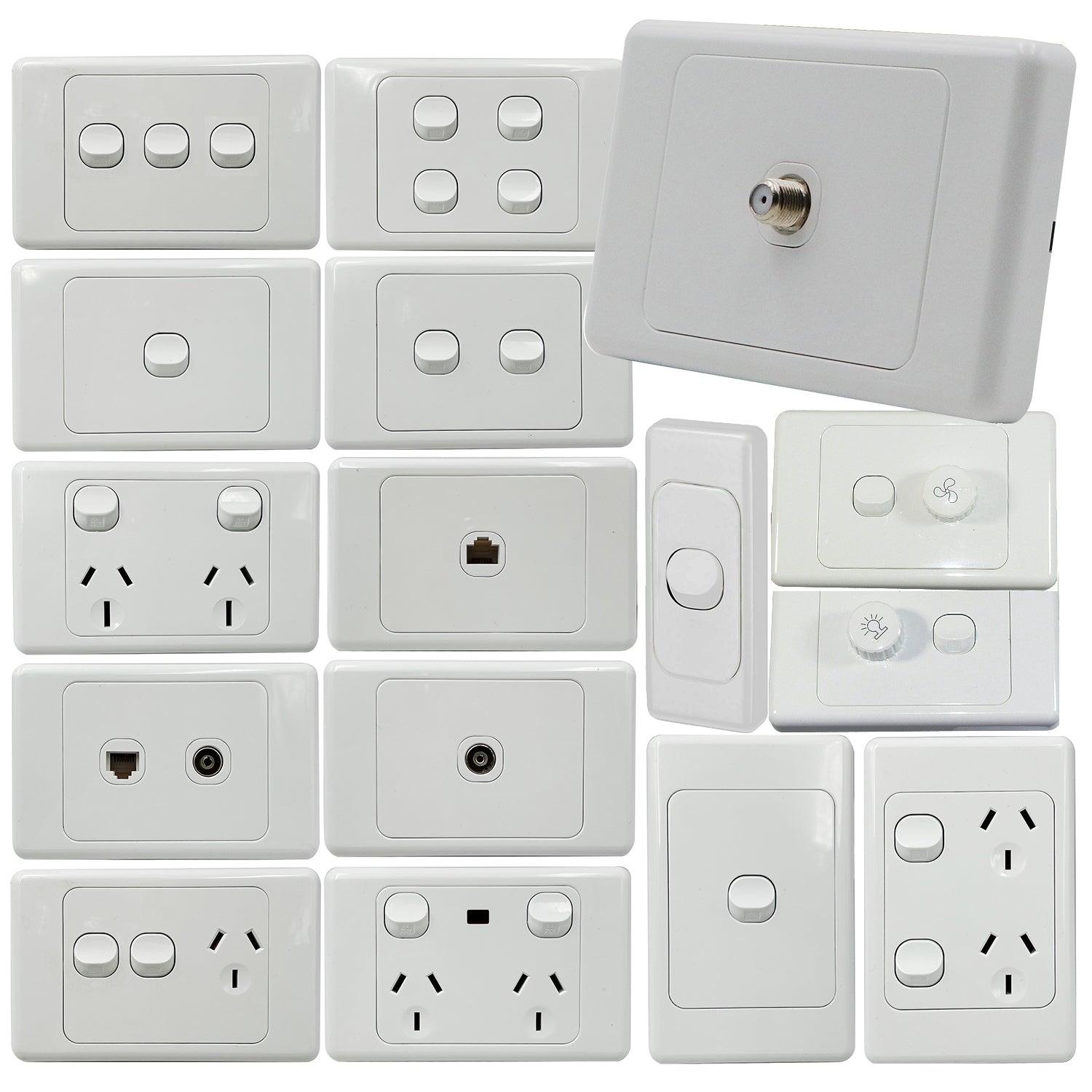 ABS Wall Switch & GPO, Multiple Styles