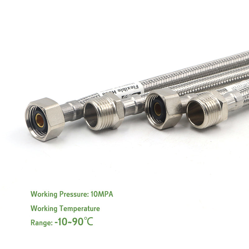 Watermark Flexible Water Hose S/S Knitted F*M 1/2inch DN8, Multiple Sizes