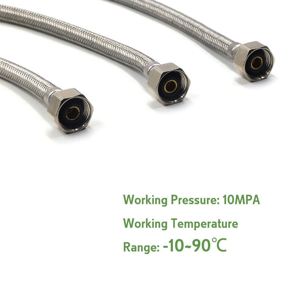 Watermark Flexible Water Hose S/S Knitted F*F 1/2inch DN8, Multiple Sizes