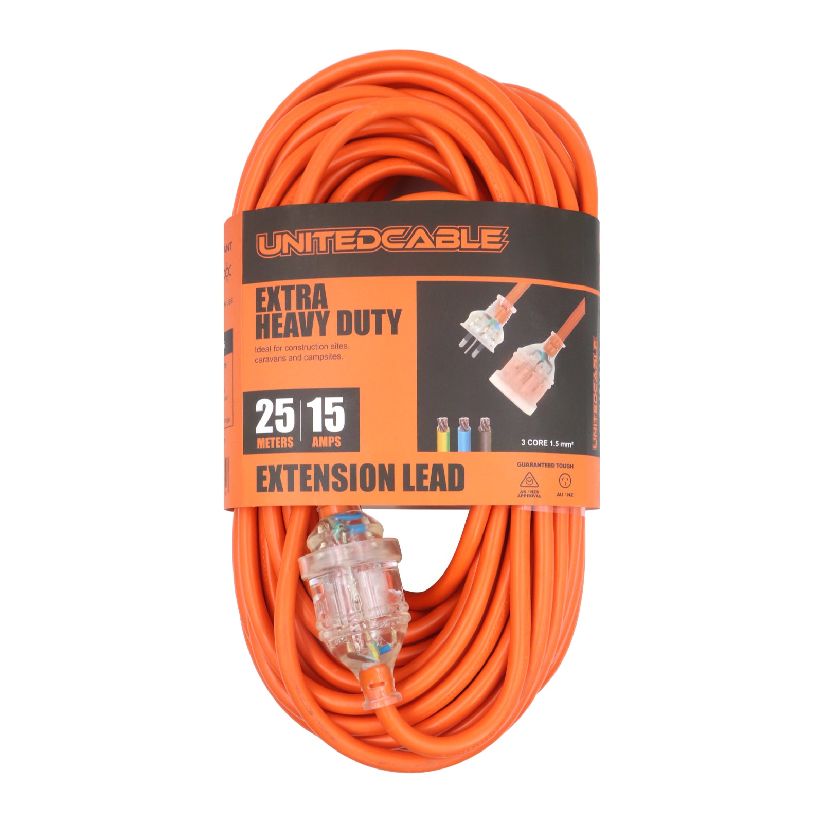 Heavy Duty Extension Lead 15a 15m or 25m