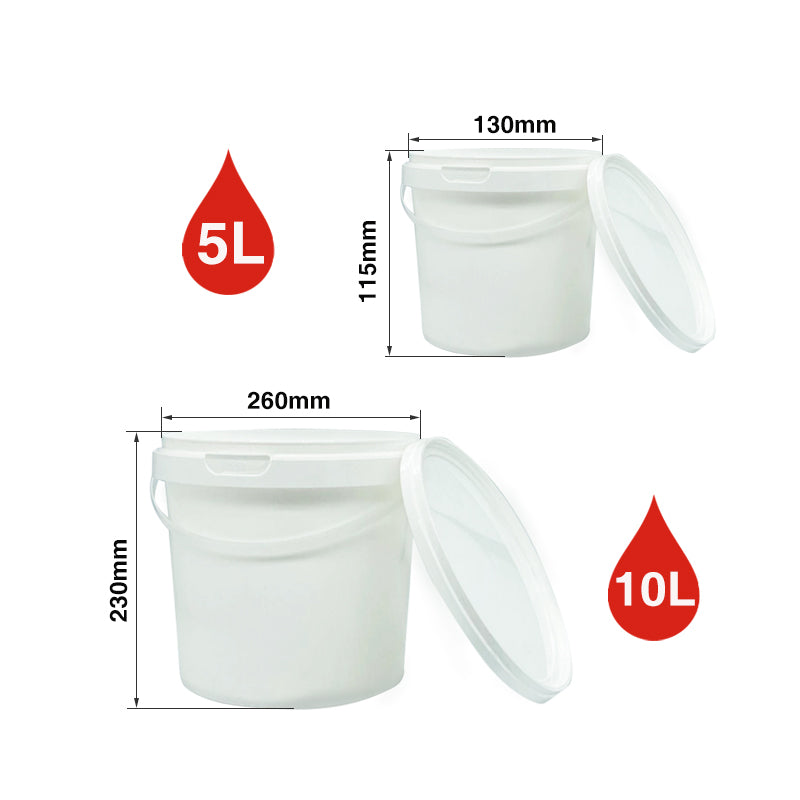 Plastic Pail with Lid, 5L or 10L