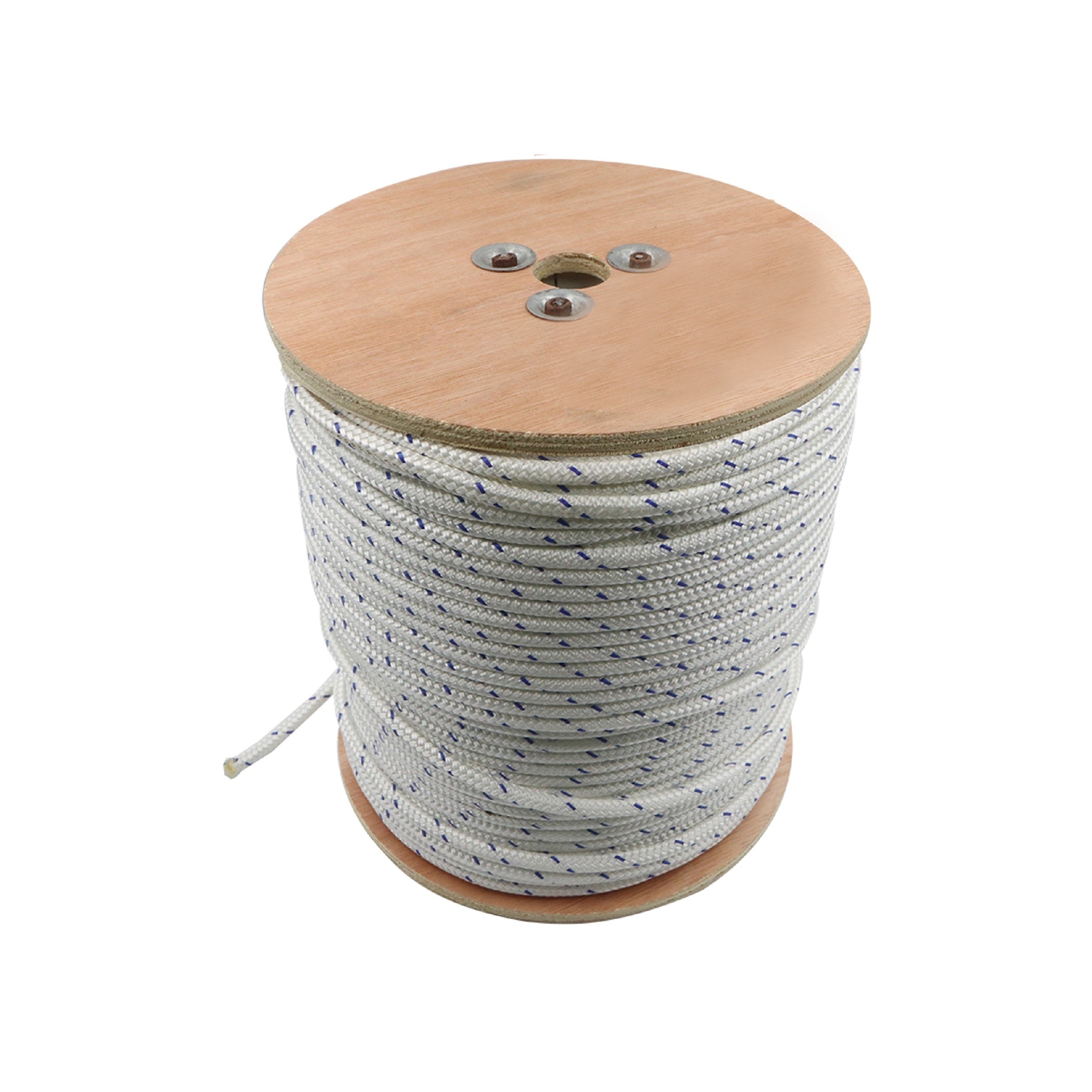 Rope Poly DB White with Blue Tracer, Multiple Sizes