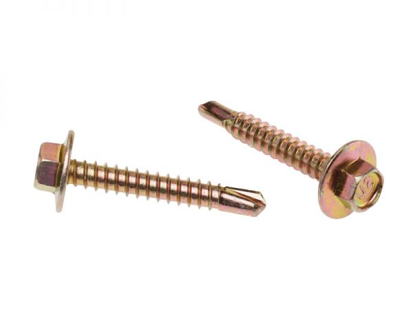 Sd Screw Hex Waser Head Zinc Yellow Box 500 Multiple Sizes