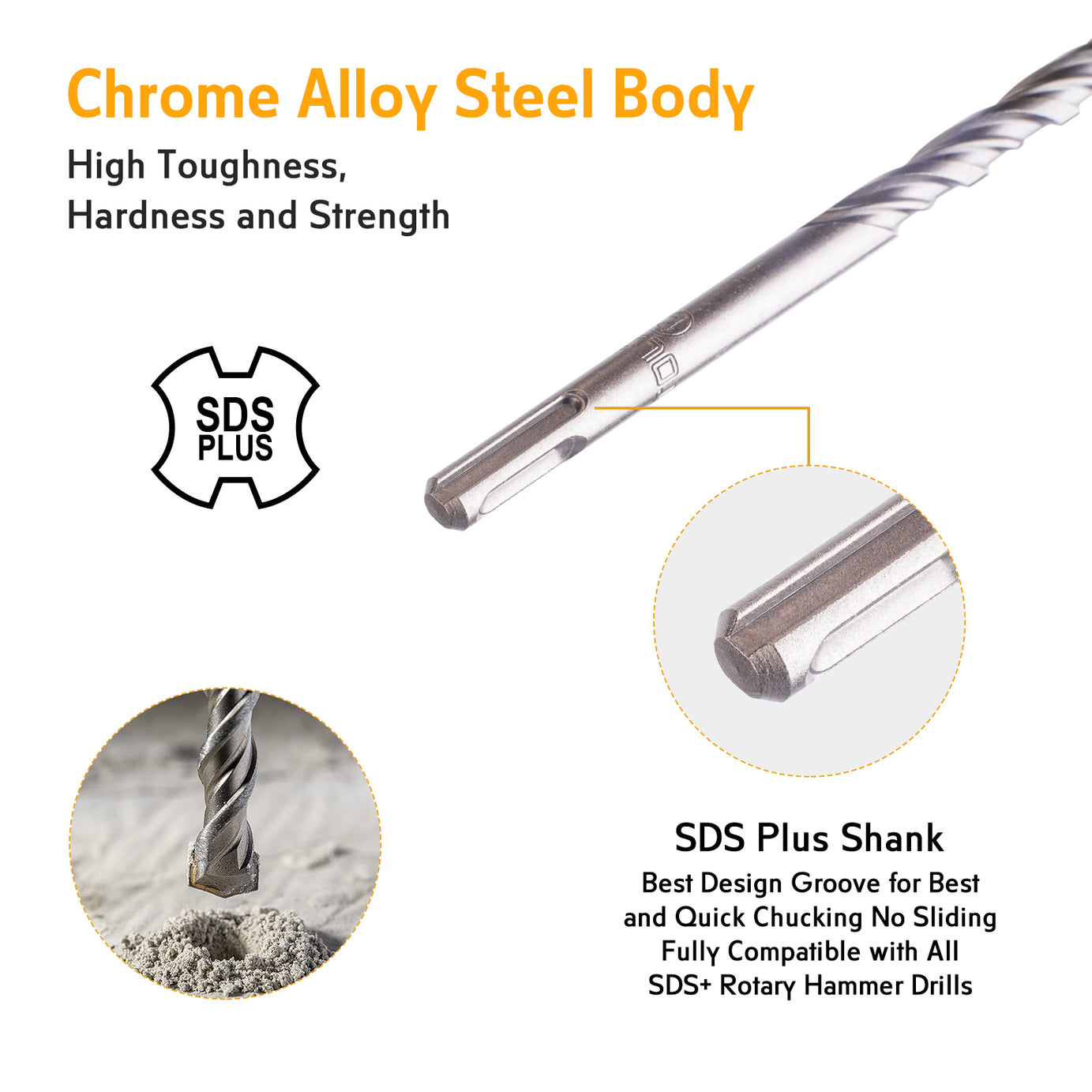 Hammer Drill Bits X-Tip SDS-Plus Multiple Sizes