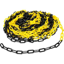 Plastic Chain Safety Warning PE 6mm 25M Red & White/ Yellow & Black