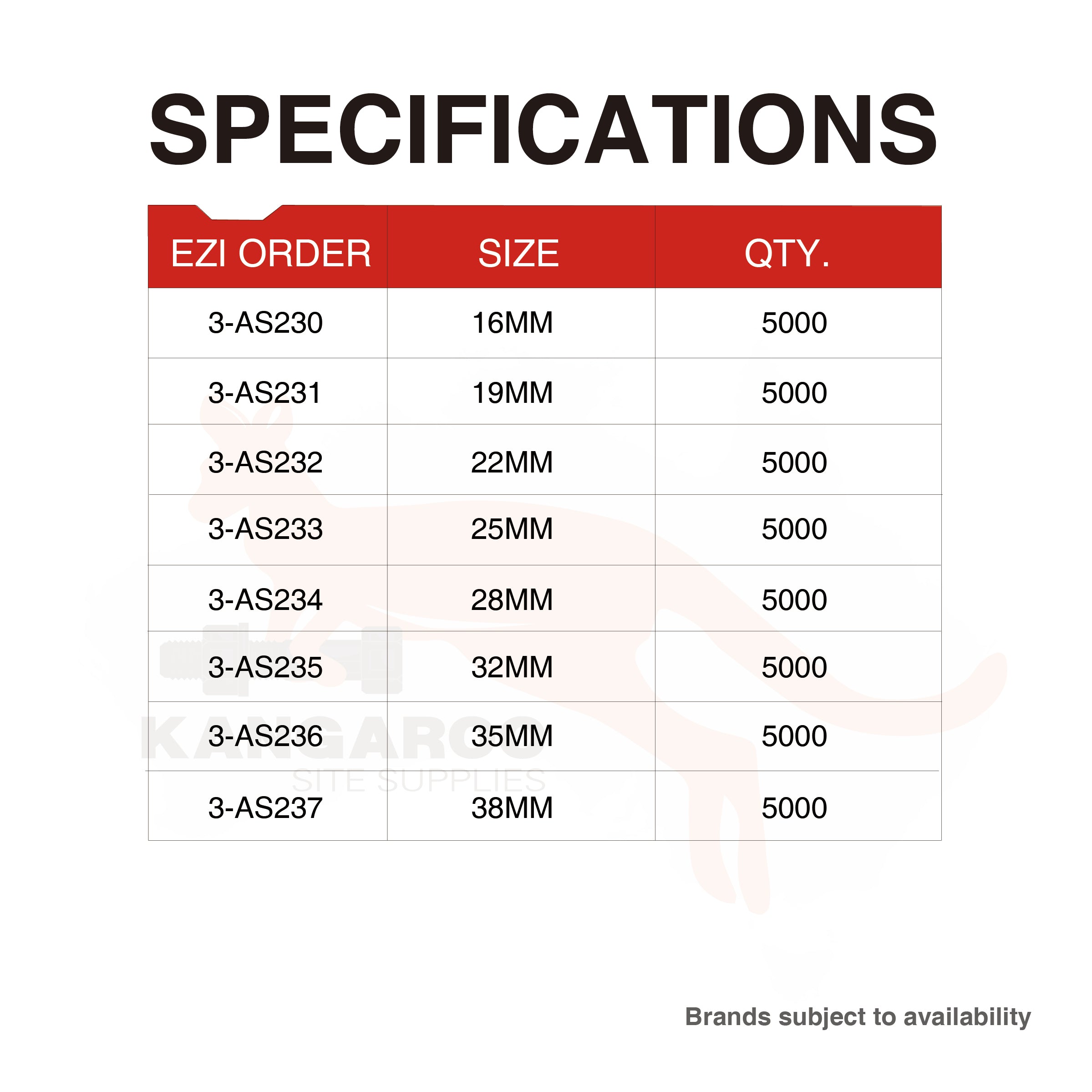 Staples Galvanised 6000 Series 21GA Bx5000, 16mm-38mm