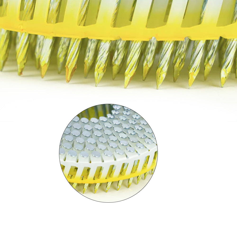 Collated Hardened Coil Nail 15D Electro Galvanised Box 6000, Multiple Sizes