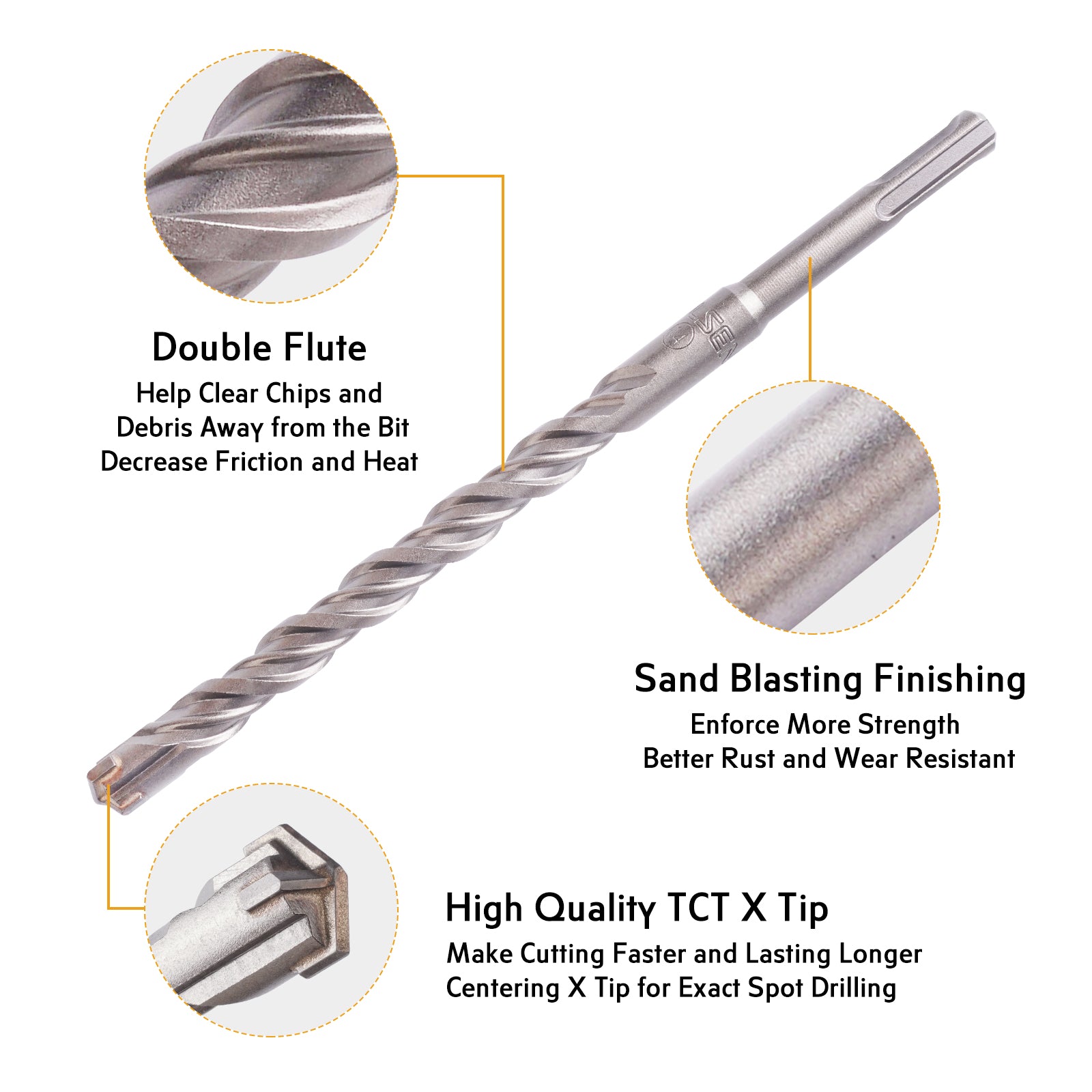 Hammer Drill Bits X-Tip SDS-Plus Multiple Sizes