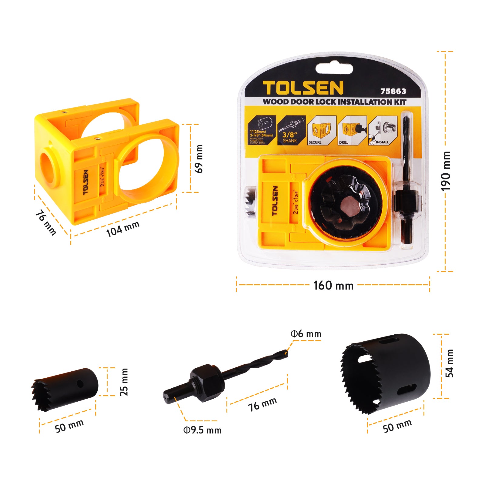 Hole Saw Set Lock Installation 4pcs