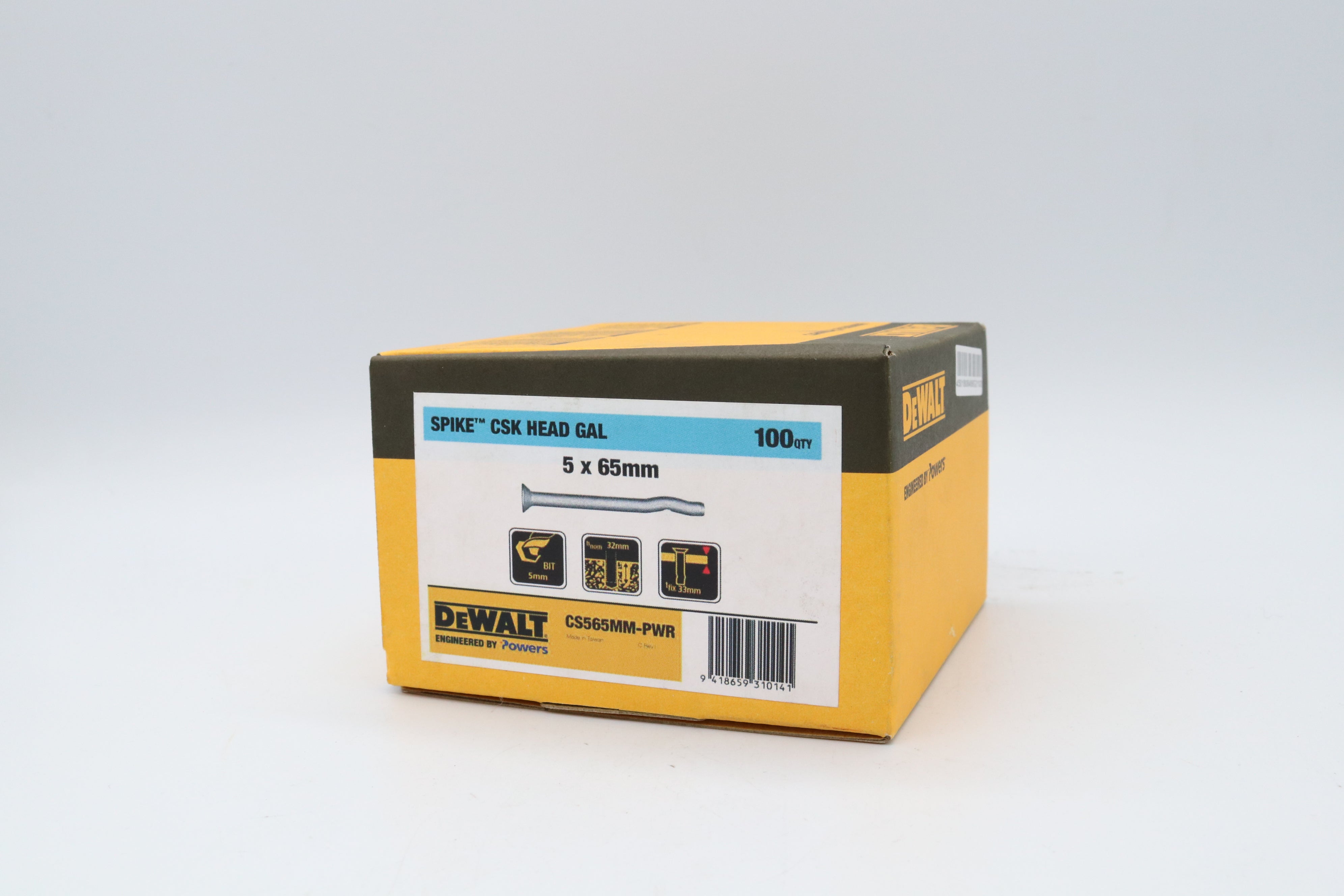 Dewalt CSK Head Spike Box100, Multiple Sizes