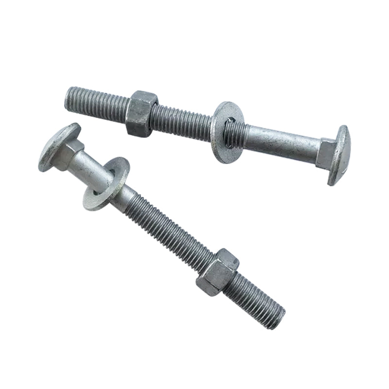 Cup Head Bolt and Nut Set with Washer Cl4.6 HDG M12/M16, Multiple Sizes