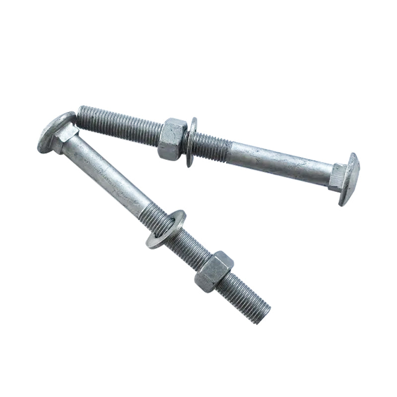 Cup Head Bolt and Nut Set with Washer Cl4.6 HDG M12/M16, Multiple Sizes