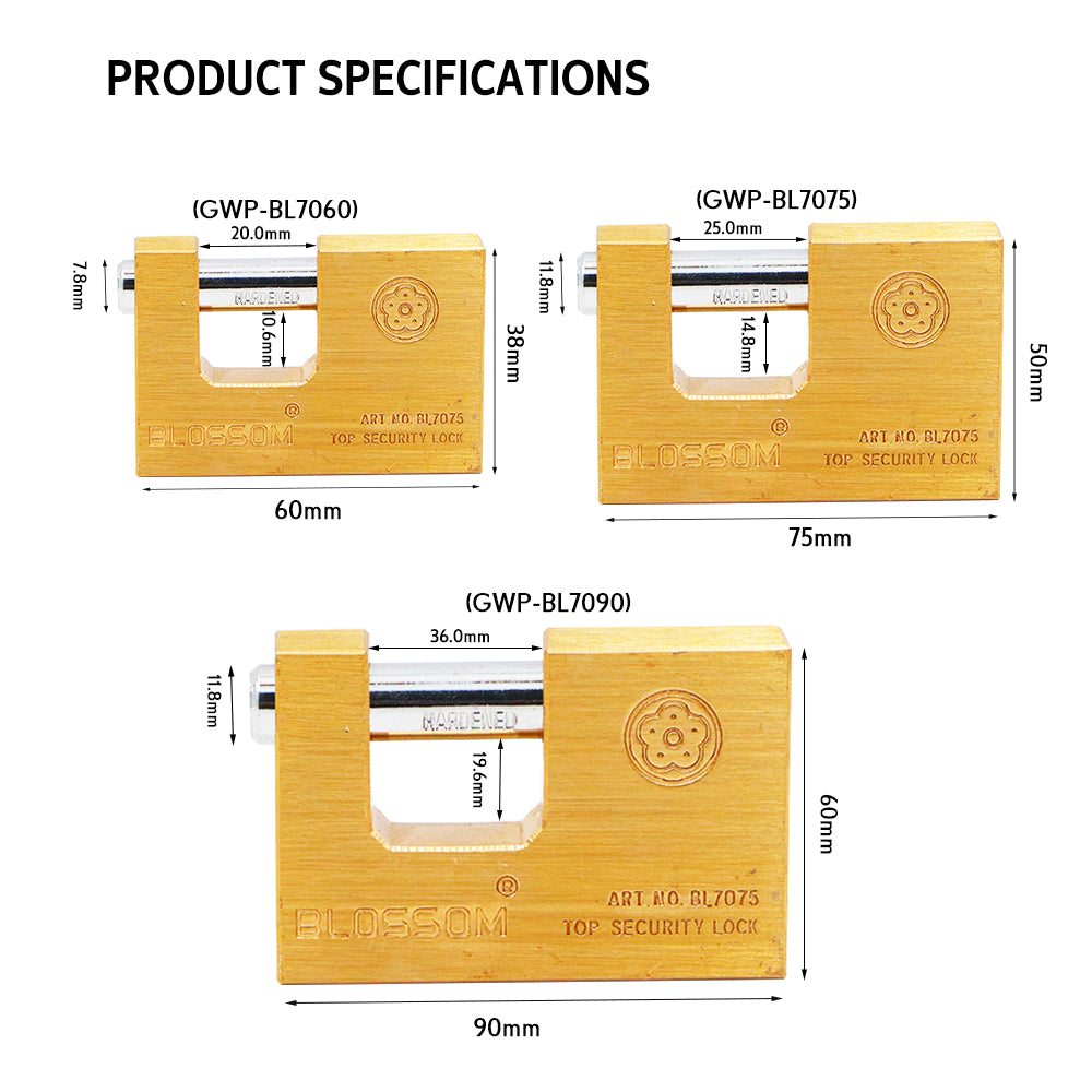Padlock Block Brass 60mm