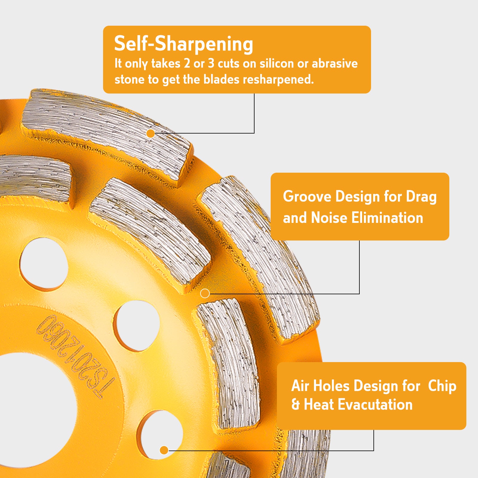 Diamond Grinding Cup Double Row Multiple Sizes