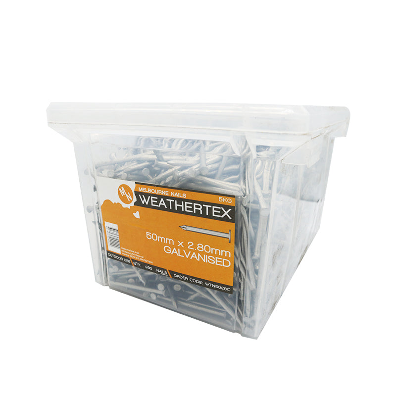 Weathertex Nails Galv 2.8x50mm Pack 5kg