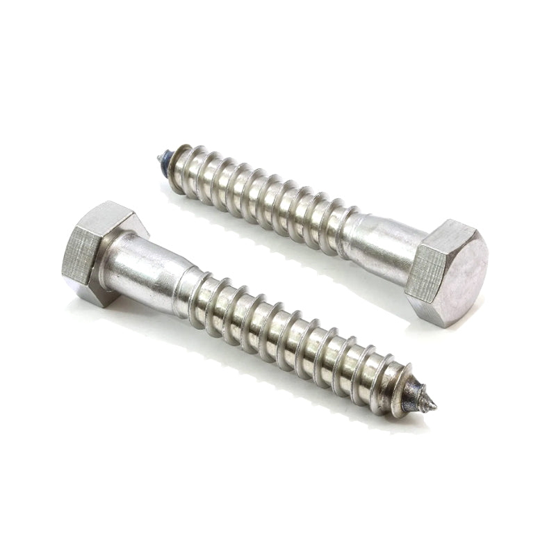 Coach Screw Hex Head 316ss M6 to M12, Multiple Lengths