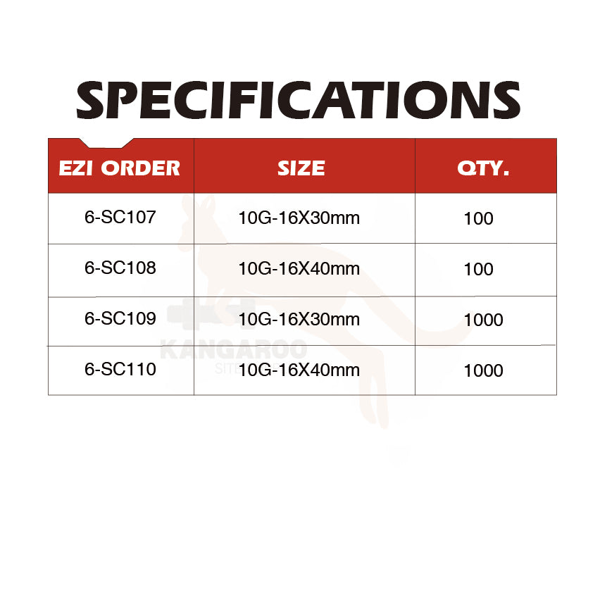 SD Screw CSK Coarse ZY Multiple Sizes