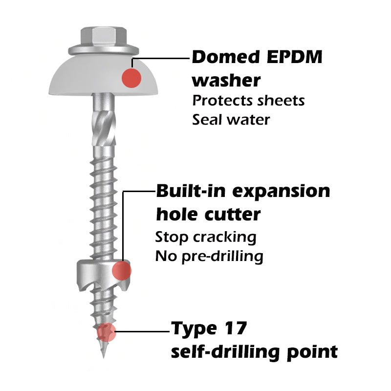 HOBSON T17 Screw Hex All-In-1 Roofing C4 #12 Box250 Multiple Sizes