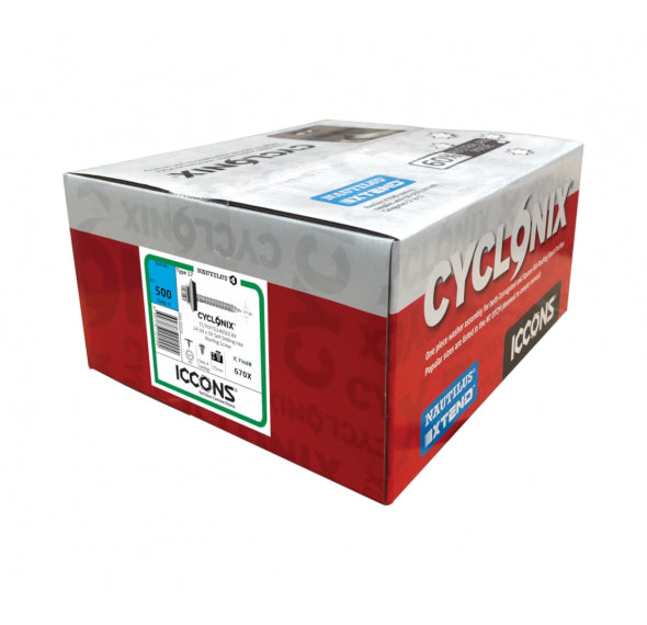 ICCONS T17 Screw Hex Top Grip Cyclonic Box500, Multiple Sizes