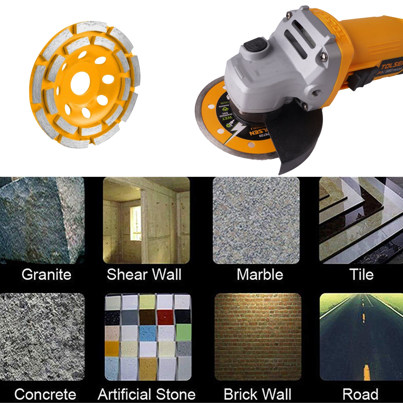 Diamond Grinding Cup Double Row Multiple Sizes