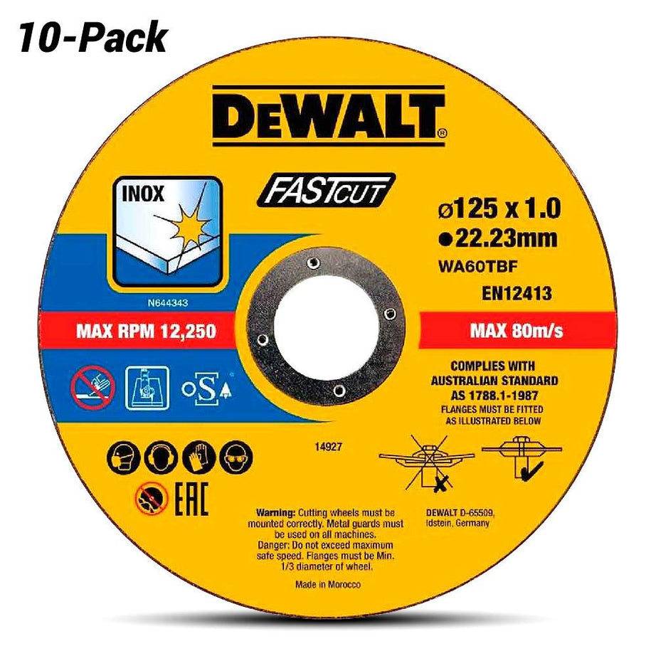 Cutting Wheel Stainless Steel 125x1x22mm Pack 10pcs