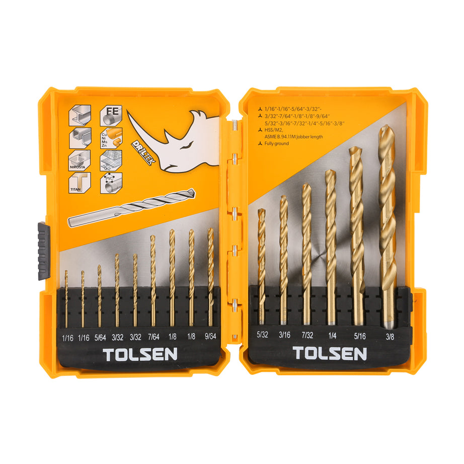 Hss Drill Bits Set M2 15pcs (1/16"-3/8")